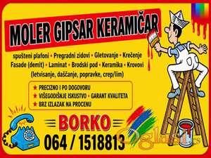 Moler Gipsar Keramičar Zrenjanin